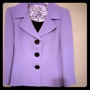 Tahari purple and black suit